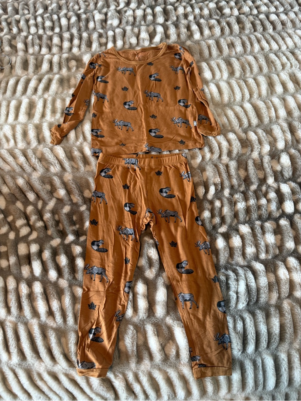 Kyte BABY Rust Animal Print Two-Piece Pajama Set